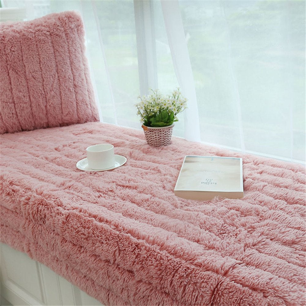 Plush Bay Window Mat Plush Thickened Non-Slip Bay Window Pad/Windowsill ...